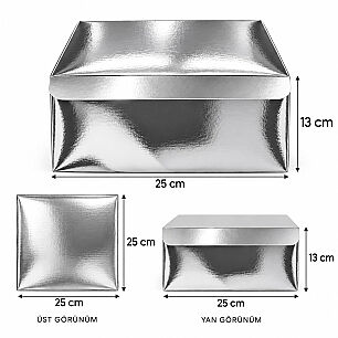25*25*13 GOLD - GÜMÜŞ KARE SAPSIZ PASTA KUTUSU - DİĞER