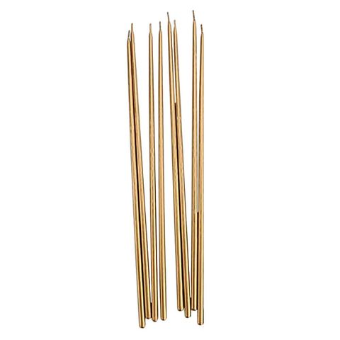 30 CM 8 Lİ PASTA MUMU ALTIN - 1