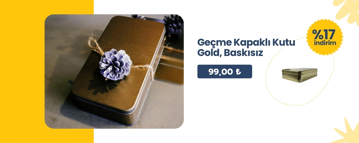 Geçme Kapaklı Kutu Gold