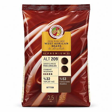 ALT209 ALTINMARKA BİTTER ŞEKER İLAVESİZ PARA ÇİKOLATA 2,5 KG - 1