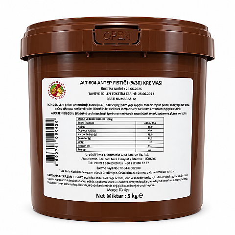 ALTINMARKA ANTEP FISTIĞI KREMASI %30 5 KG ALT604 - 1