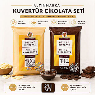ALTINMARKA KUVERTÜR SETİ (ALT45 Bitter 2,5 KG - ALT16 Beyaz 2,5 KG) - ALTINMARKA