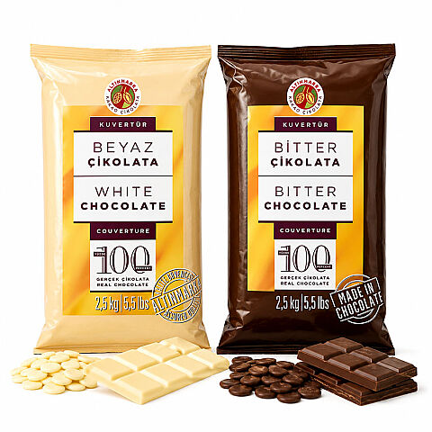 ALTINMARKA KUVERTÜR SETİ (ALT45 Bitter 2,5 KG - ALT16 Beyaz 2,5 KG) - 2