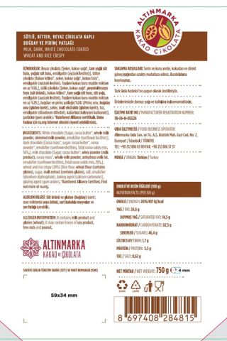 ALTINMARKA MİX KRİSPİ 2 MM (SÜTLÜ-BİTTER-BEYAZ) 750 GR