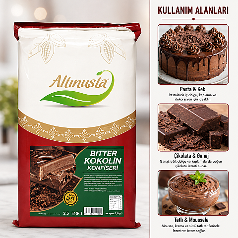 ALTINUSTA BİTTER KOKOLİN KONFİSERİ 2,5 KG ALT187 - 2