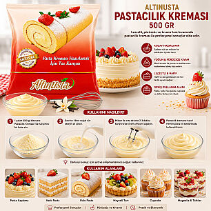 ALTINUSTA PASTACILIK ŞANTİSİ 500 GR ( Krem Patisseri) - 2