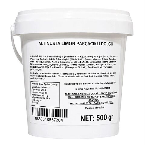ALTINUSTA LİMON PARÇACIKLI DOLGU 500 GR - 1