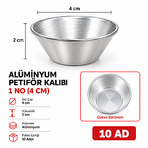 ALÜMİNYUM PETİFÖR KALIBI 1 NO (4 CM) - 2