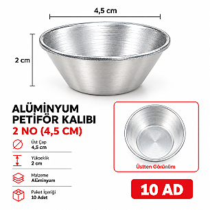 ALÜMİNYUM PETİFÖR KALIBI 2 NO (4,5 CM) - 2