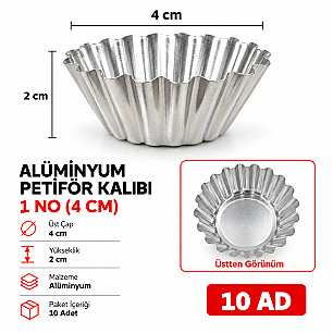 ALÜMİNYUM PETİFÖR KALIBI TIRTIKLI 1 NO - 2