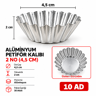 ALÜMİNYUM PETİFÖR KALIBI TIRTIKLI 2 NO - 2