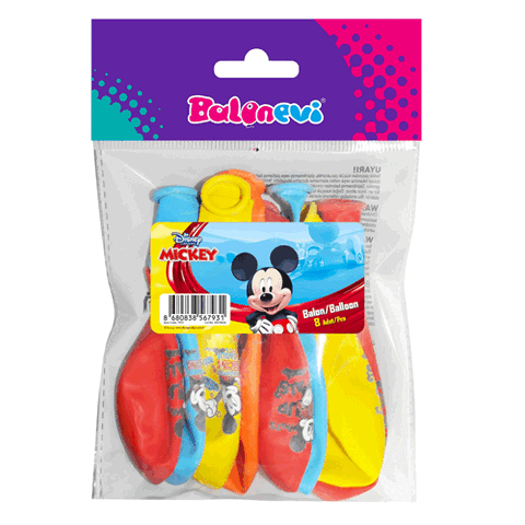 BALON EVİ 4+1 MICKEY ROADSTER BASKILI BALON 8'Lİ