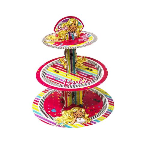 BALON EVİ BARBIE KLASİK LİSANSLI CUPCAKE STANDI - 1