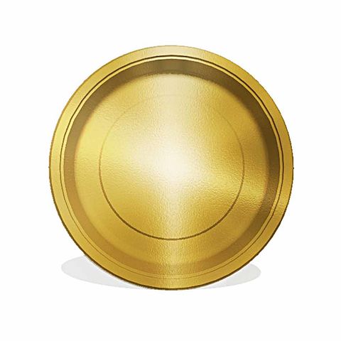 BALON EVİ METALİZE ALTIN TABAK 23CM (8AD)