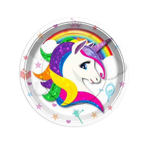 BALON EVİ UNICORN TABAK 23CM (8AD)