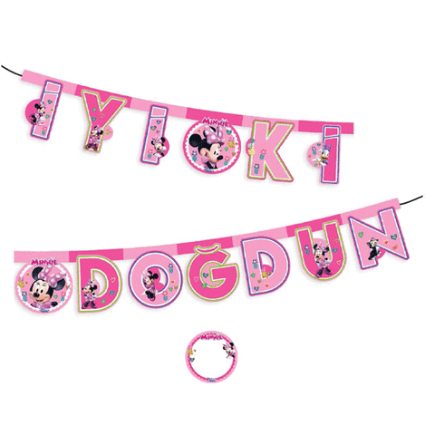 BALONEVİ MİNNİE HAPPY HELPERS KİŞİSEL HARF BANNER - 1