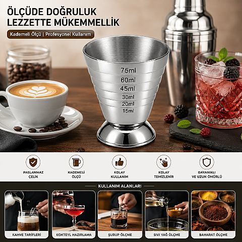 BAR PROFESSOALS JIGGER MULTİLEVEL 15/75 ML - 3