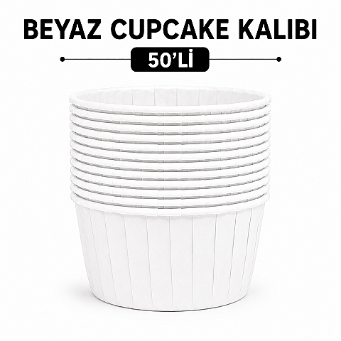 BEYAZ CUPCAKE KALIBI 50'Lİ - 1