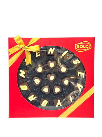 BOLÇİ CH239 KALP DESENLİ ÇİKOLATALI HARF KUTU 180 GR - 1