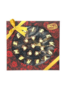 BOLÇİ CH240 KALP ÇİKOLATALI HARF KUTU 180 GR GÜL DESENLİ - BOLÇİ