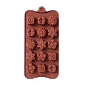 BS-140-1 SİLİKON ÇİKOLATA KALIBI KARIŞIK ÇİÇEK - 