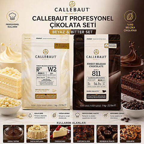 CALLEBAUT DROP 2'Lİ PAKET ( BEYAZ W2 1 KG - BİTTER 811 1 KG ) - 1