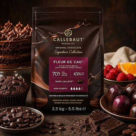 CALLEBAUT ORGINAL CHOCOLATE RUSTIC FLERUR DE CAO -2,5KG - 2