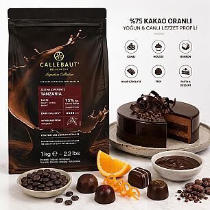 CALLEBAUT SIGNATURE COLLECTION DARK ORGINAL CHOCOLATE ZESTINA TANZANIA-1 KG - 2