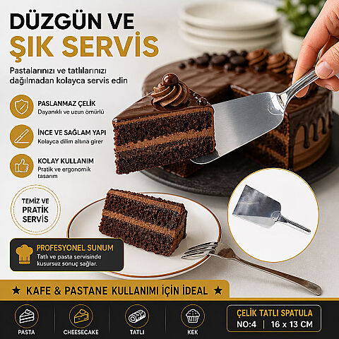 ÇELİK TATLI SPATULA NO:4 16*13 CM - 2