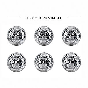 DİSKO TOPU 5 CM 6LI GÜMÜŞ SO71 - DİĞER