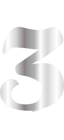 CESİL PLEKSİ ÇUBUKSUZ RAKAM 6 CM GÜMÜŞ - 3
