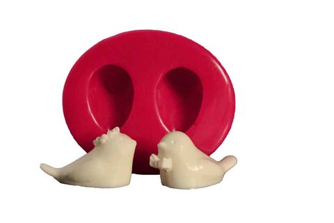CESİL SİLİKON KALIP - 3D ÇİFTE KUMRULAR (10*8,5CM)