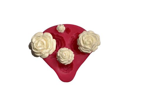 CESİL SİLİKON KALIP - DÖRTLÜ GÜL (7,5*6CM)