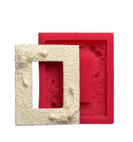 CESİL SİLİKON KALIP GÜL DİKDÖRTGEN ÇERÇEVE 8*10 CM
