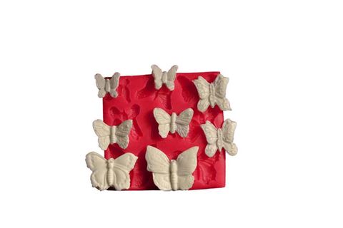 CESİL SİLİKON KALIP - KELEBEKLER, SEKİZLİ (8*8CM)