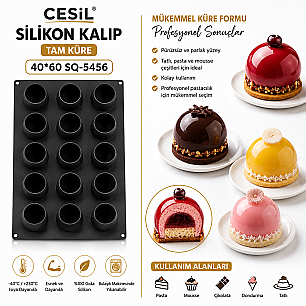 CESİL SİLİKON KALIP - TAM KÜRE 40*60 SQ-5456 - 2