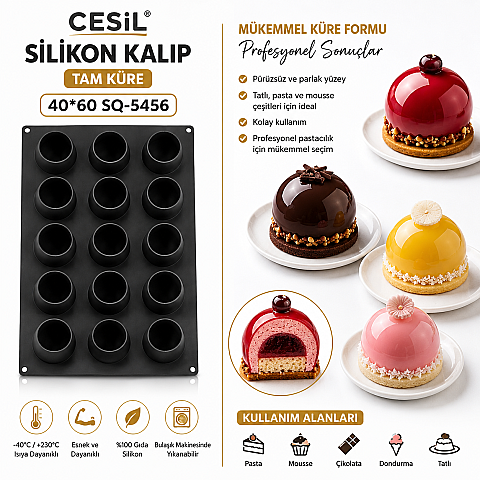 CESİL SİLİKON KALIP - TAM KÜRE 40*60 SQ-5456 - 2