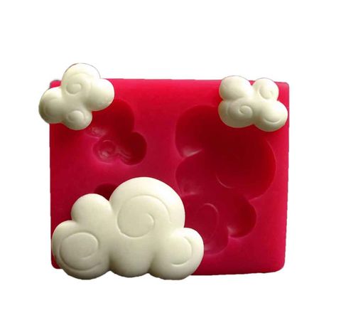 CESİL SİLİKON KALIP - ÜÇLÜ BULUT (6,5*8CM)