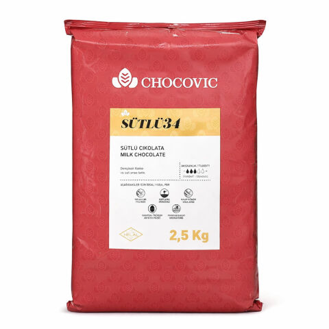 CHOCOVİC SÜTLÜ KUVERTÜR 2,5 KG BLOK - 1