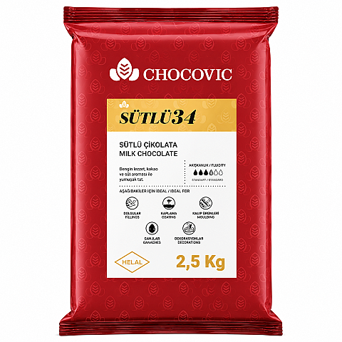 CHOCOVİC SÜTLÜ KUVERTÜR 2,5 KG BLOK - 1