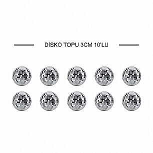 DİSKO TOPU 3 CM 10LU GÜMÜŞ - DİĞER