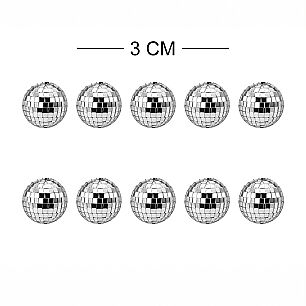 DİSKO TOPU 3 CM 10LU GÜMÜŞ - DİĞER