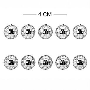 DİSKO TOPU 4 CM 10LU GÜMÜŞ - DİĞER