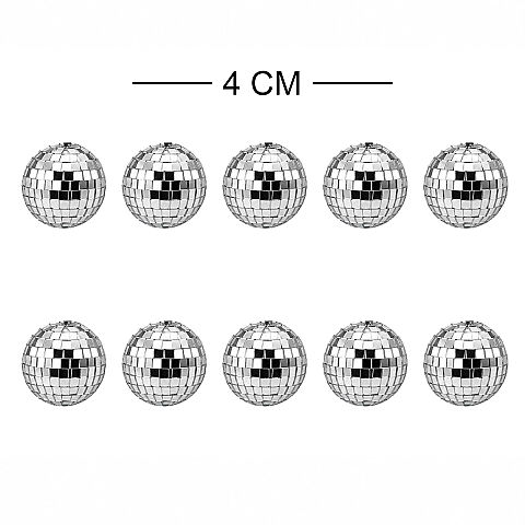DİSKO TOPU 4 CM 10LU GÜMÜŞ - 1