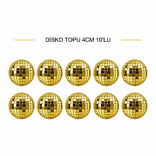 DİSKO TOPU ALTIN 4 CM 10 LU - DİĞER