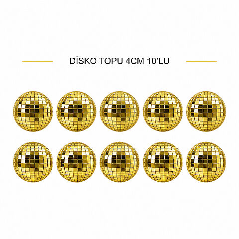 DİSKO TOPU ALTIN 4 CM 10 LU - 1
