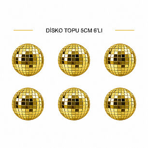DİSKO TOPU ALTIN 5 CM 6 LI - DİĞER