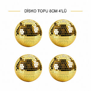 DİSKO TOPU ALTIN 8 CM 4LÜ - DİĞER