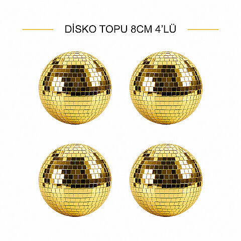 DİSKO TOPU ALTIN 8 CM 4LÜ - 1