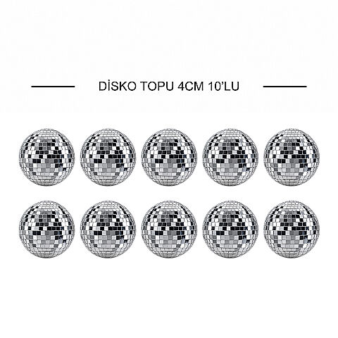 DİSKO TOPU GÜMÜŞ 10 LU 4 CM - 1